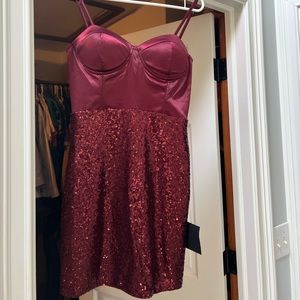 NWT Lulus burgundy mini dress
